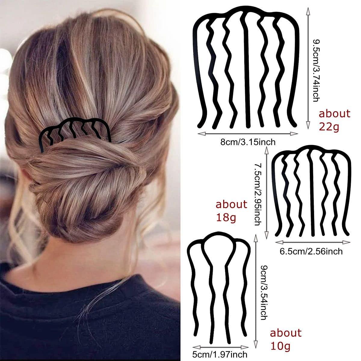 6 Piece Hair Side Combs Hair Fork Clip Teeth Hair Pin Stick for Updo