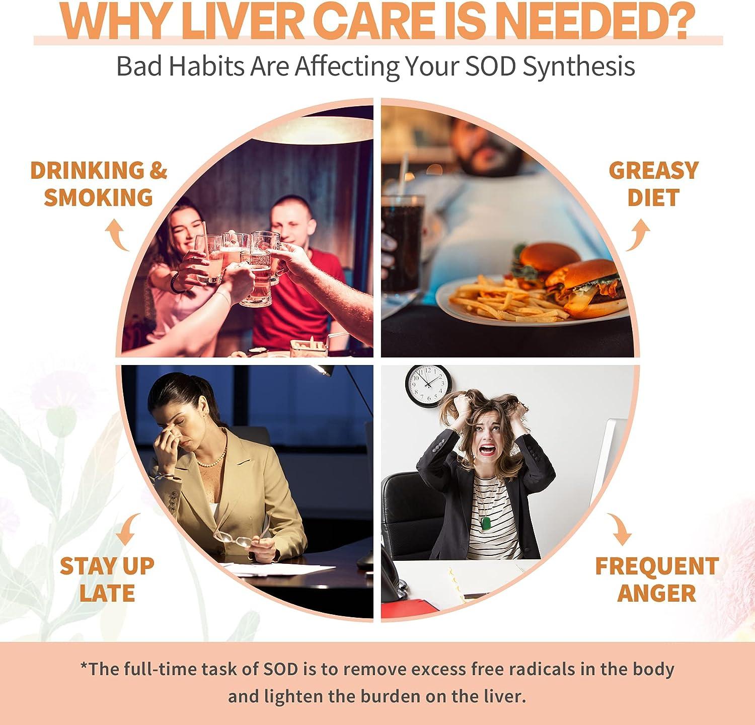 Milk Thistle Gummies 1500mg Sugar Free Liver Cleanse Detox & Repair