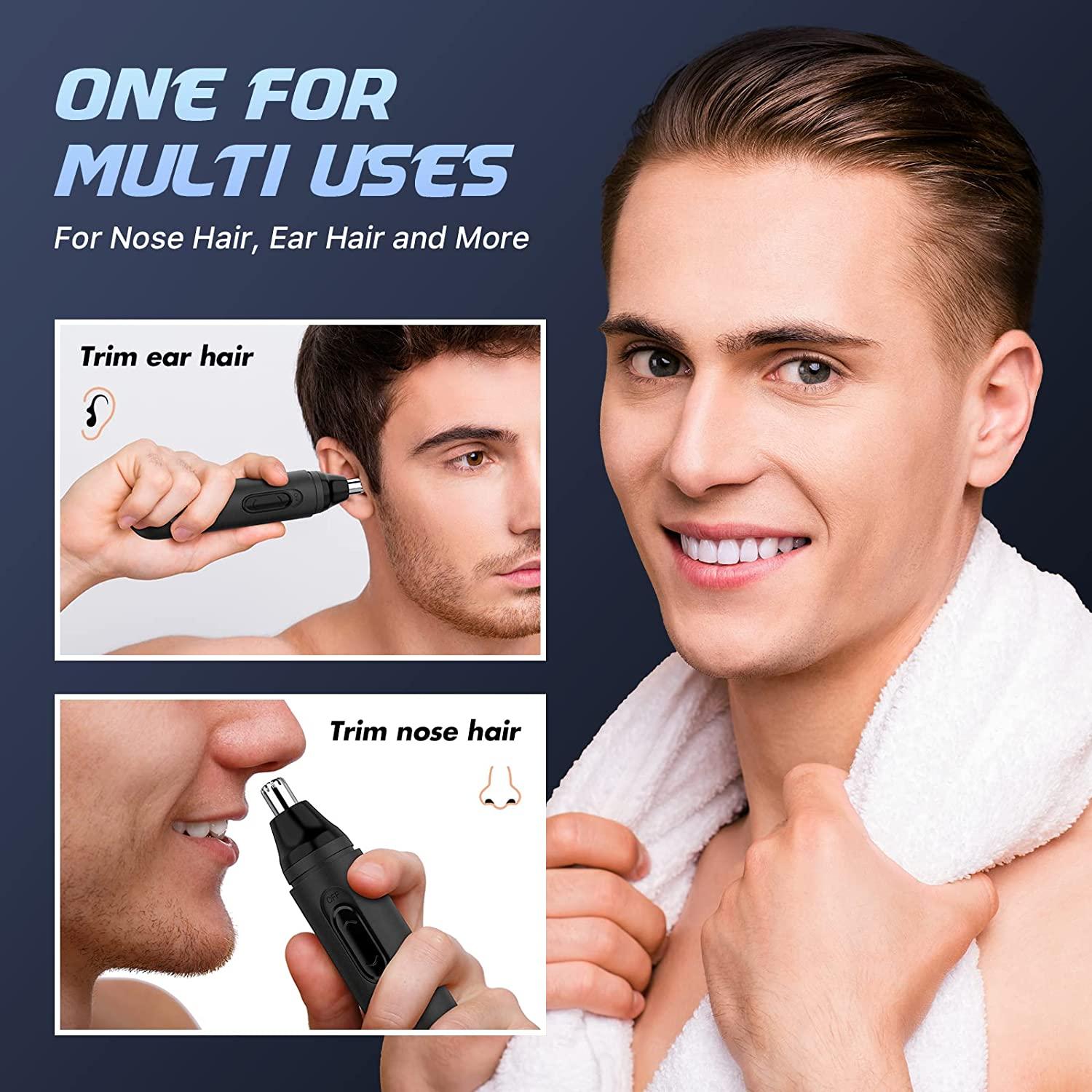 TIFOR Ear and Nose Hair Trimmer for Men Rechargeable - USB Electric Nose  Hair Trimmer for Women - Painless Waterproof Eyebrow Facial Hair Removal  Nose Clipper with 2 Extra Replaceable Dual-edge Blades