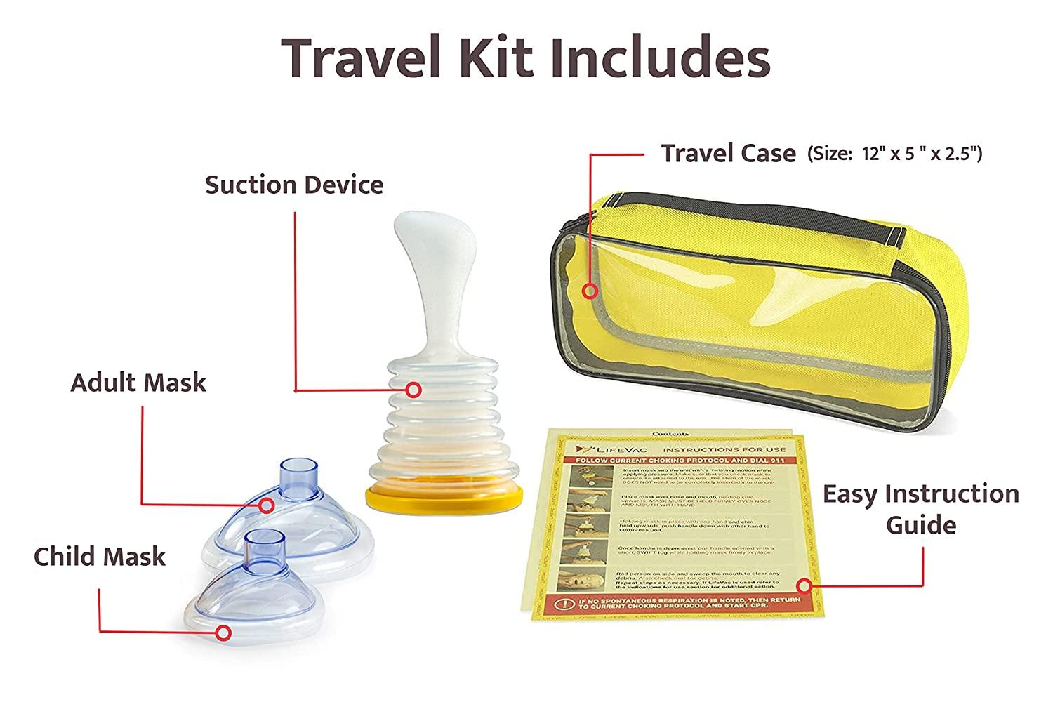 LifeVac Home and Travel Combo Kits Choking Rescue Device, Portable