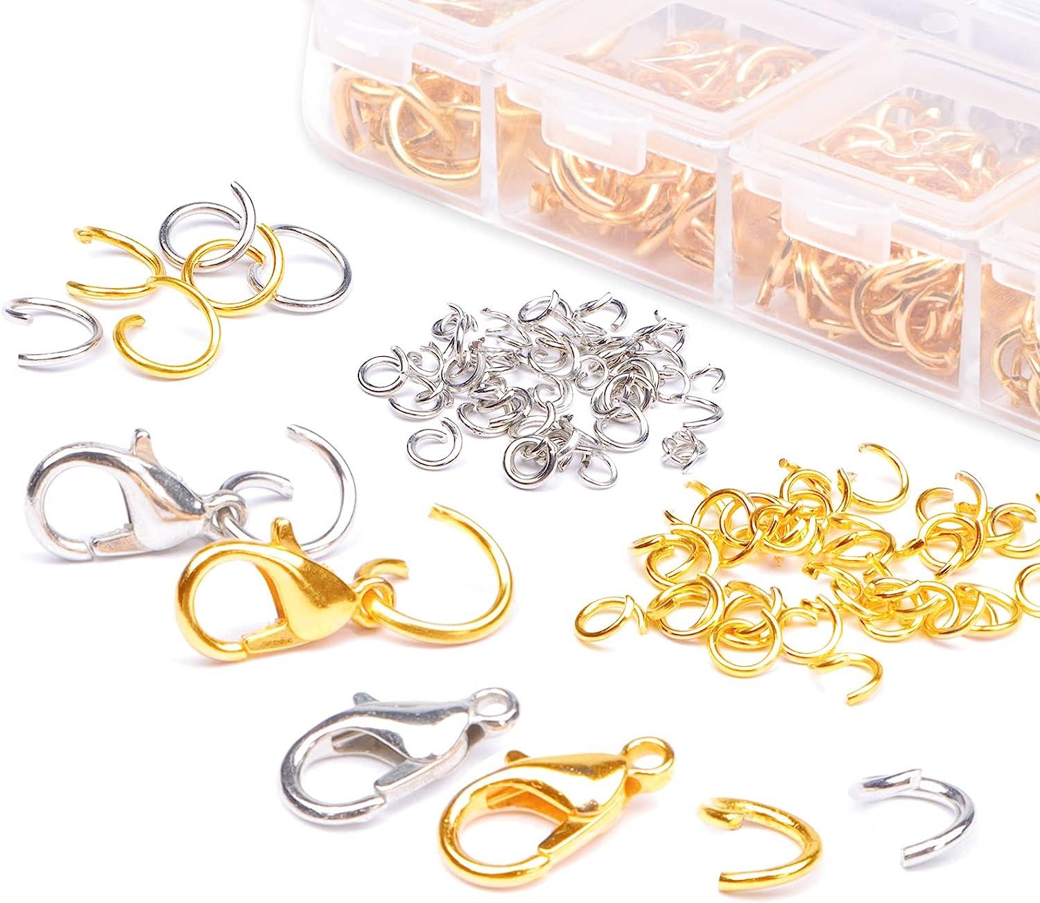 Jewelry Jump Rings for Jewelry Making Supplies and Necklace Repair with Jump Ring Pliers and Open Jump Ring, Adult Unisex, Size: One size, Gold