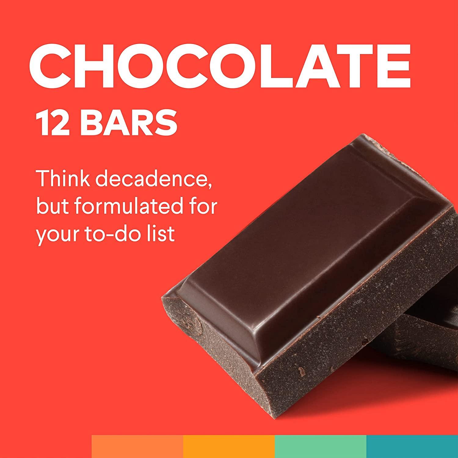R.E.D.D. Bar, Vegan Protein Bar, Low Sugar & GlutenFree, Chocolate, 12