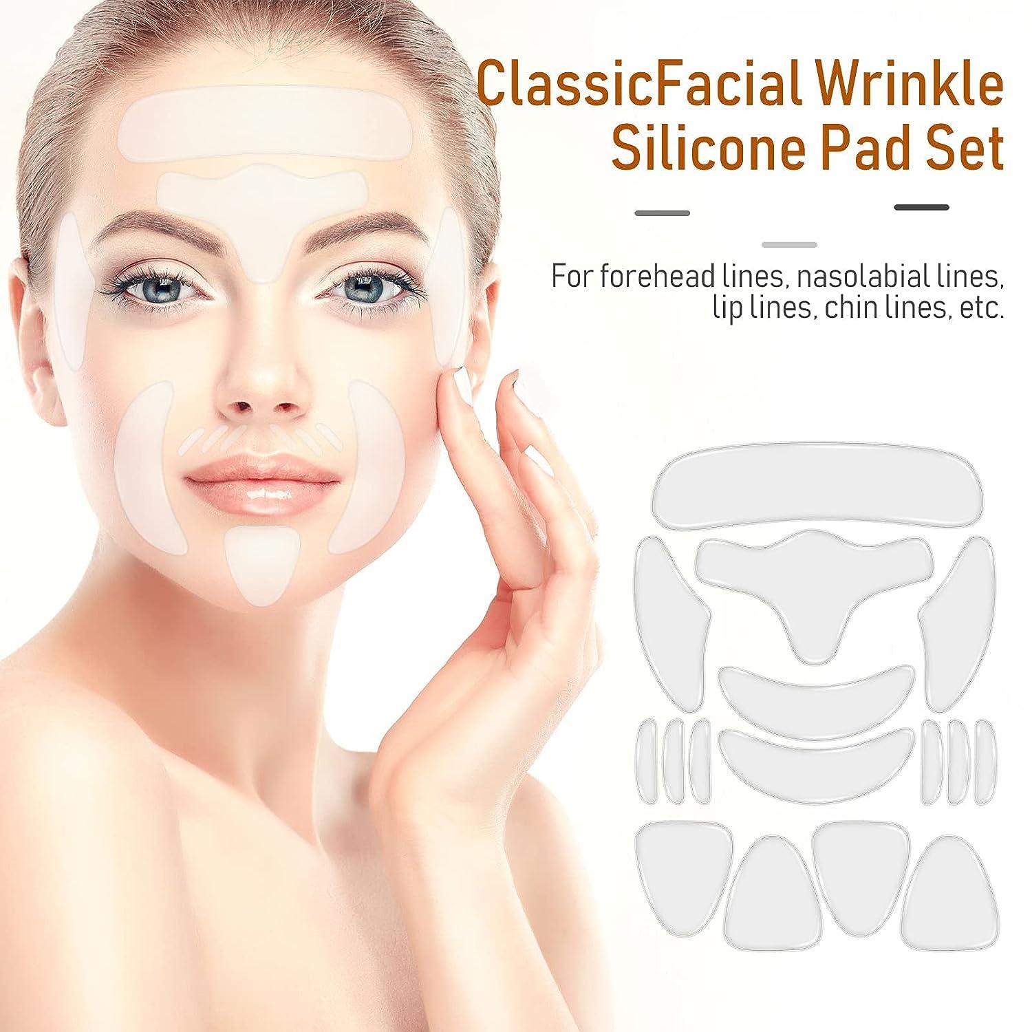 32 Pieces Silicone Facial Pads Set for Smoothing Face, Chest, Neck ...