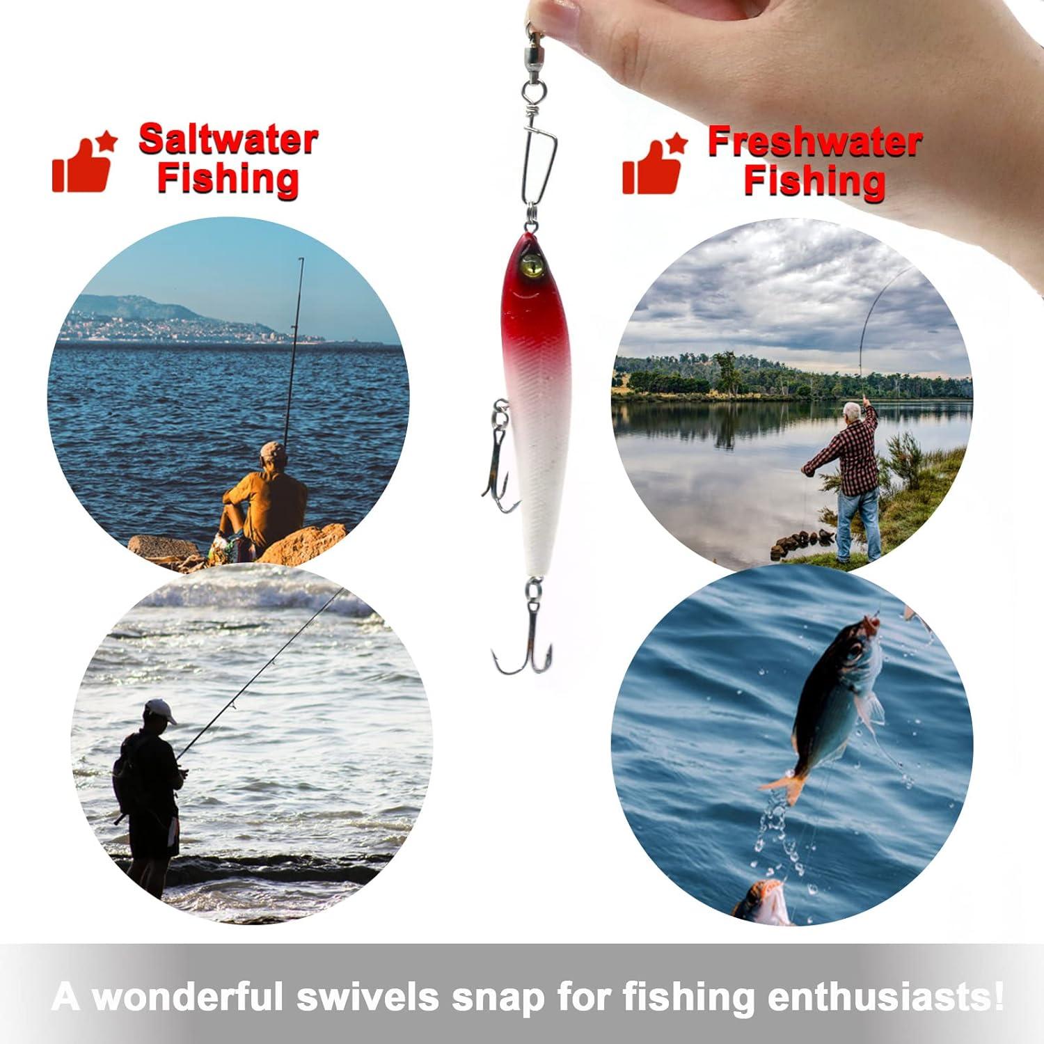 FishTrip Fishing Swivels with Snaps Coastlock 30 Pack 0#-10
