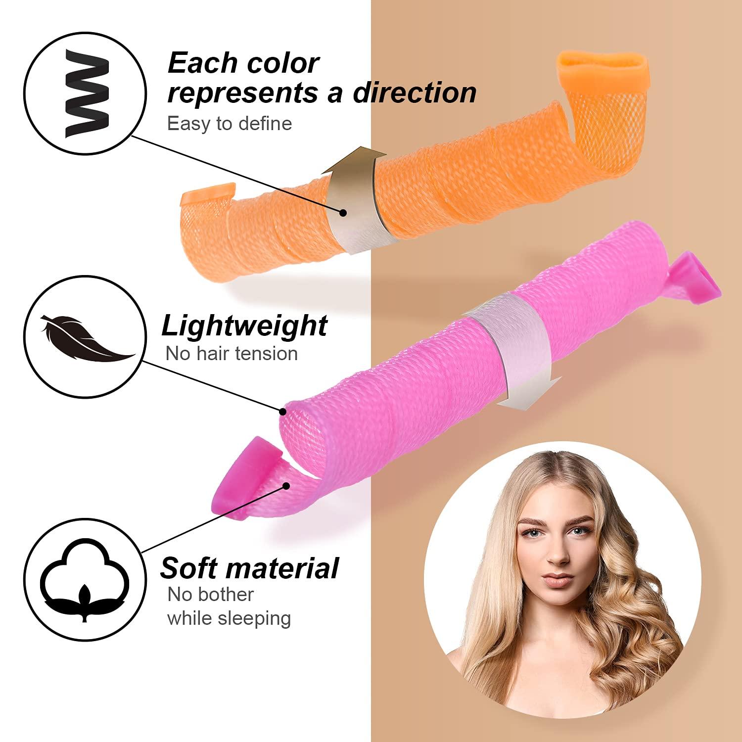 40pcs Hair Curlers Spiral Hair Curlers for Long Hair, No Heat Curlers  22inch/55cm Magic Curls Hair Rollers with Styling Hooks Heatless Hair  Curlers Styling Kit