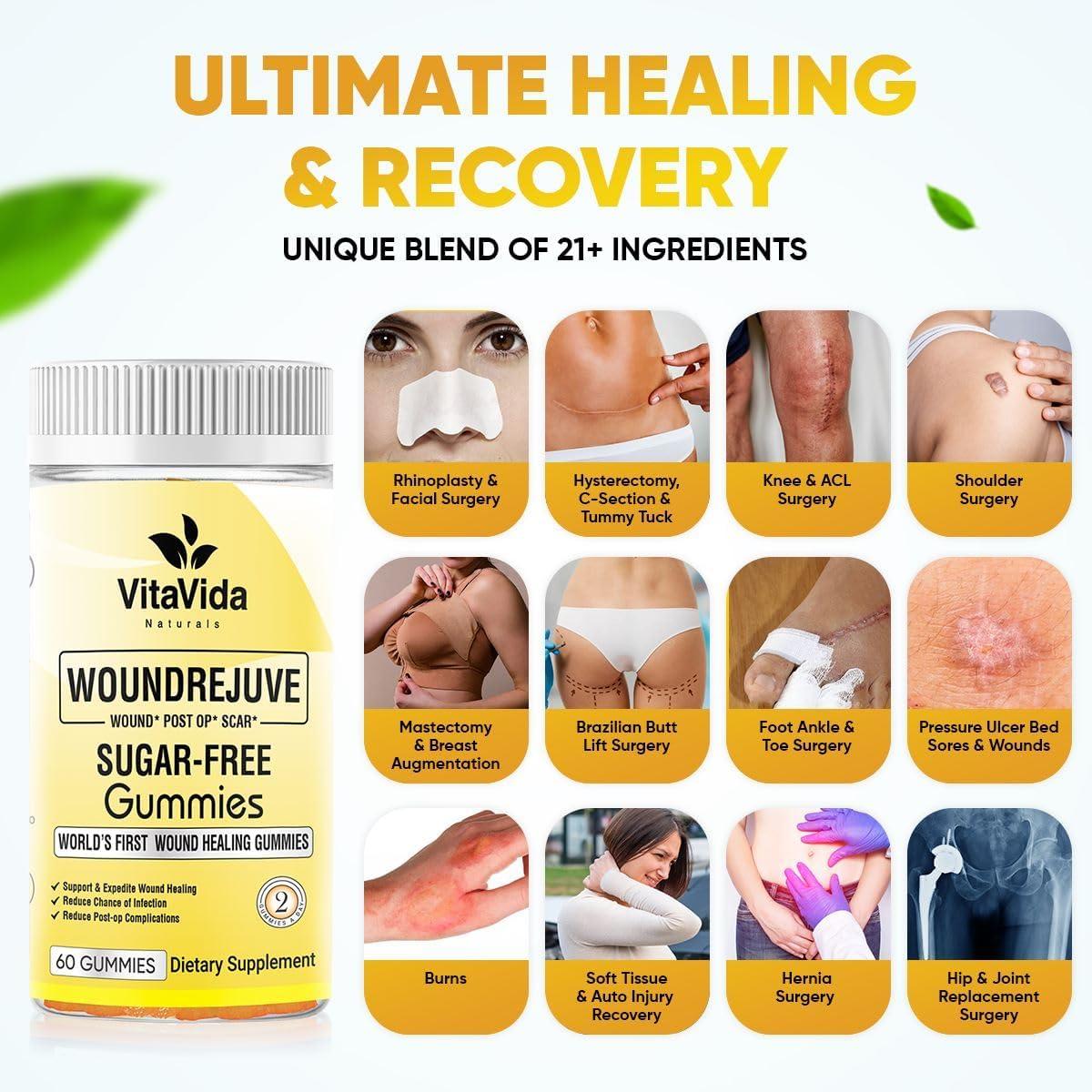 VVNATURALS SugarFree Pre&Post Surgery Recovery Gummies Over 20