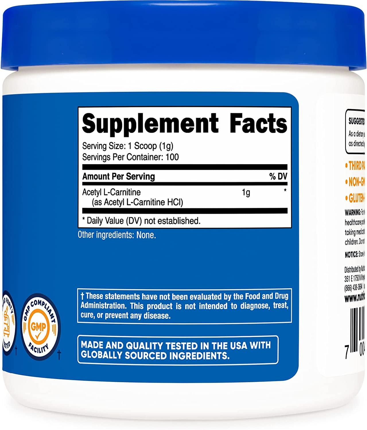 Nutricost Acetyl L-Carnitine Powder - 100g, 1000mg Per Serving - Non-GMO & Gluten Free - 3.52oz (1 Pack) | Buy Now with Express International Delivery | GoSupps.com Nutricost Acetyl L-Carnitine Powder - 100g, 1000mg Per Serving - Non-GMO & Gluten Free - 3.52oz (1 Pack) | Buy Now with Express International Delivery | GoSupps.com
