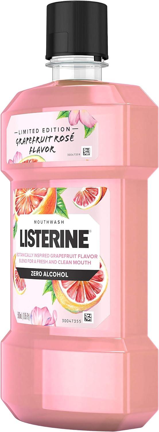 Listerine Zero Alcohol Mouthwash Limited Edition Grapefruit Rose Flavor