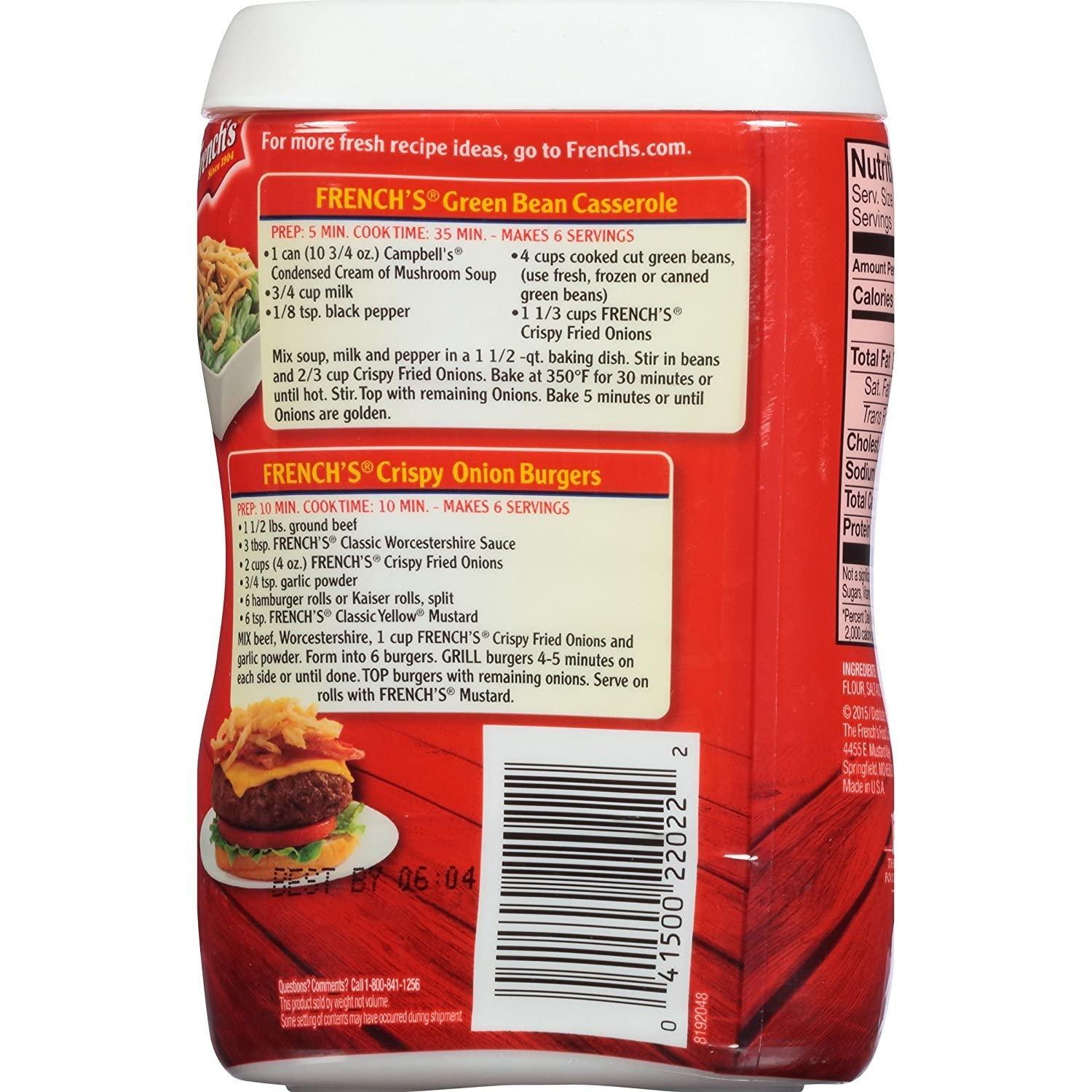 French's Crispy Fried Onions, Original, 2.8 oz PACK OF 2 2.8 Ounce