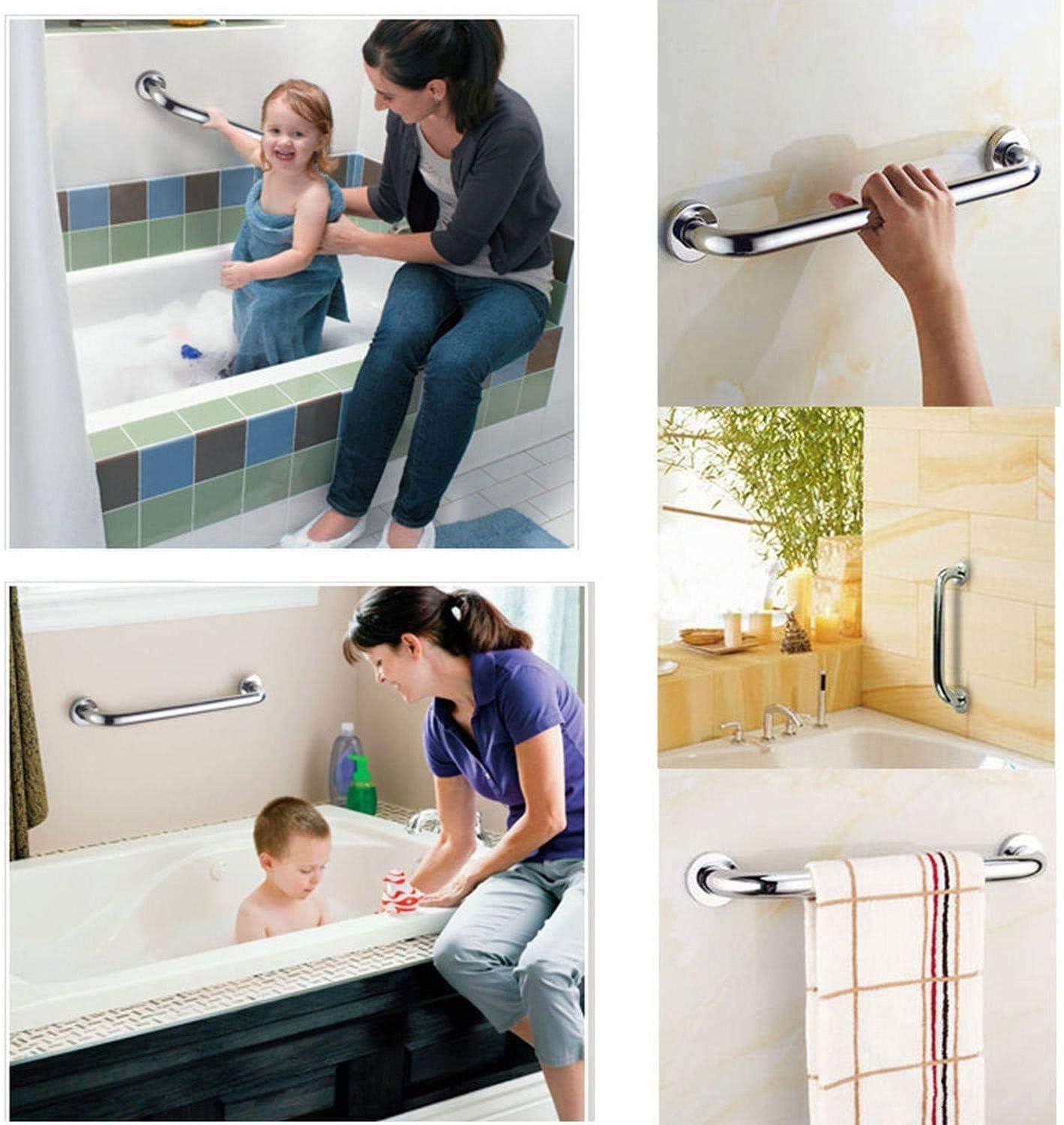 KisSealed Shower Grab Bars Pack of Chrome Stainless Steel - Main Image