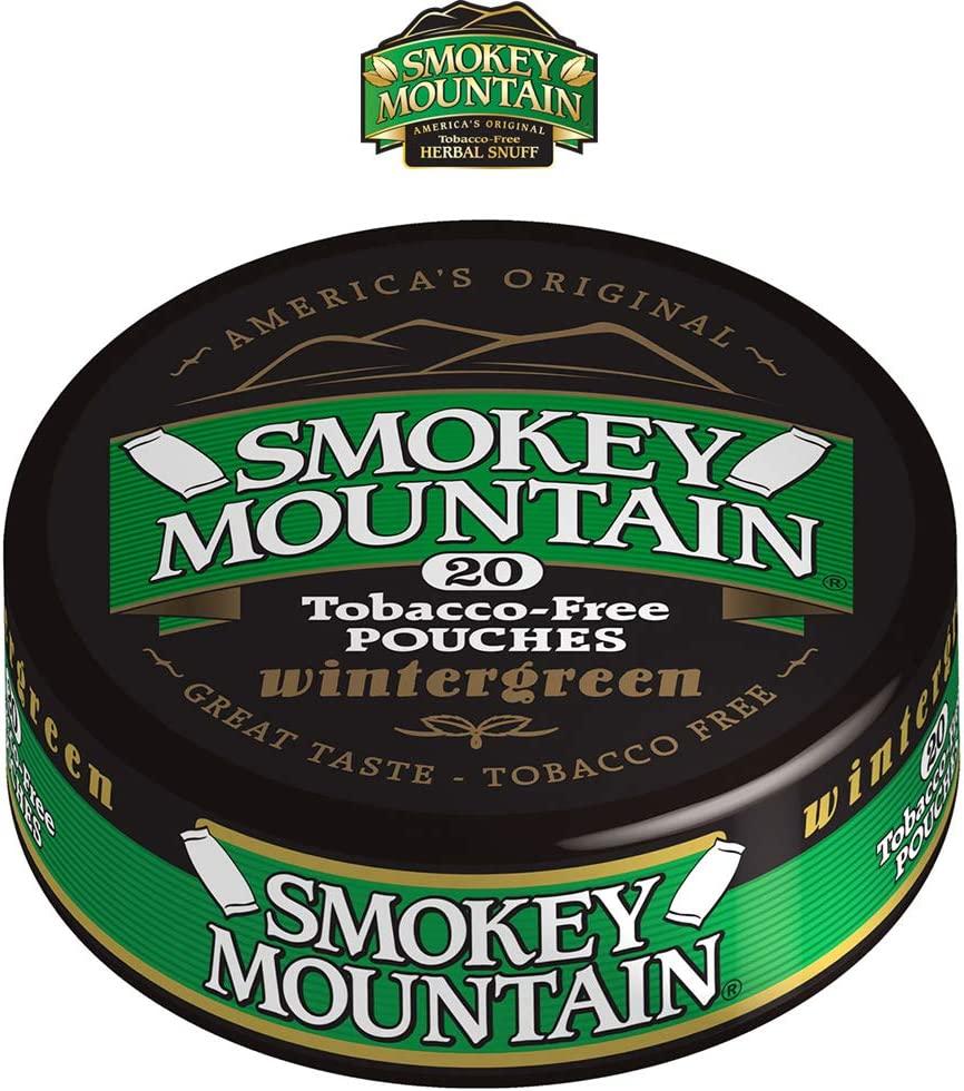 wintergreen pouches tobacco free Smokey Mountain Wintergreen Pouches - Tobacco & Nicotine-Free - 1 Can (20  Pouches) | Buy Now with Express International Delivery