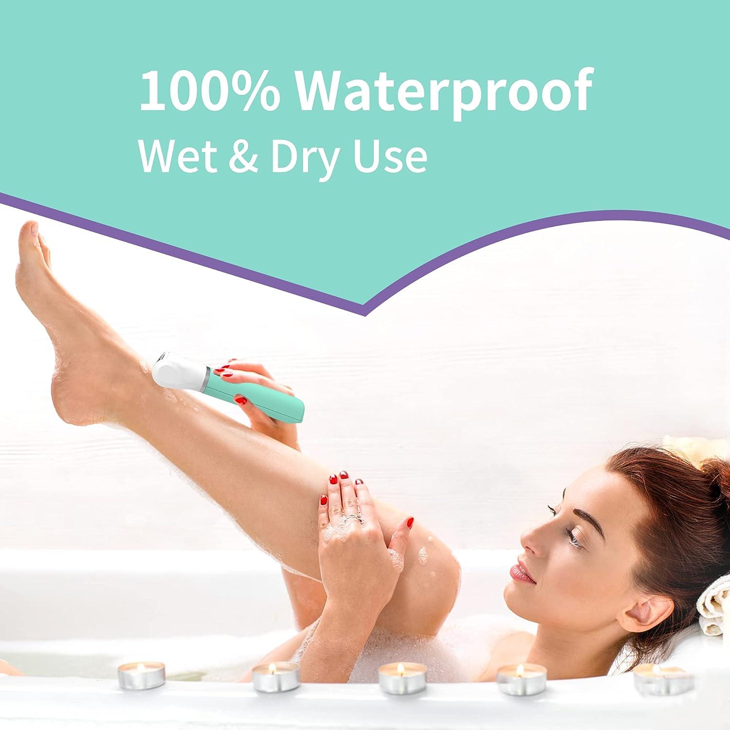 Waterproof Bikini Trimmer for Women, Muejjur 2in1 Electric Razor for