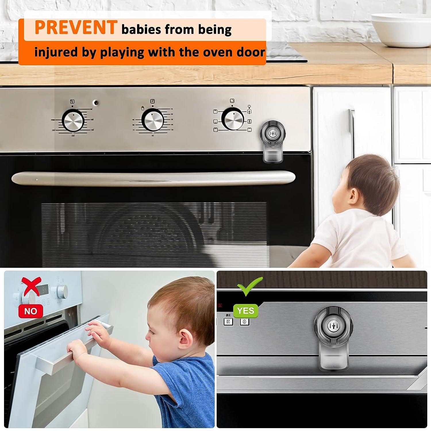 2 Pcs Child Safety Oven Door Lock,Heat-Resistant Baby Proof Oven
