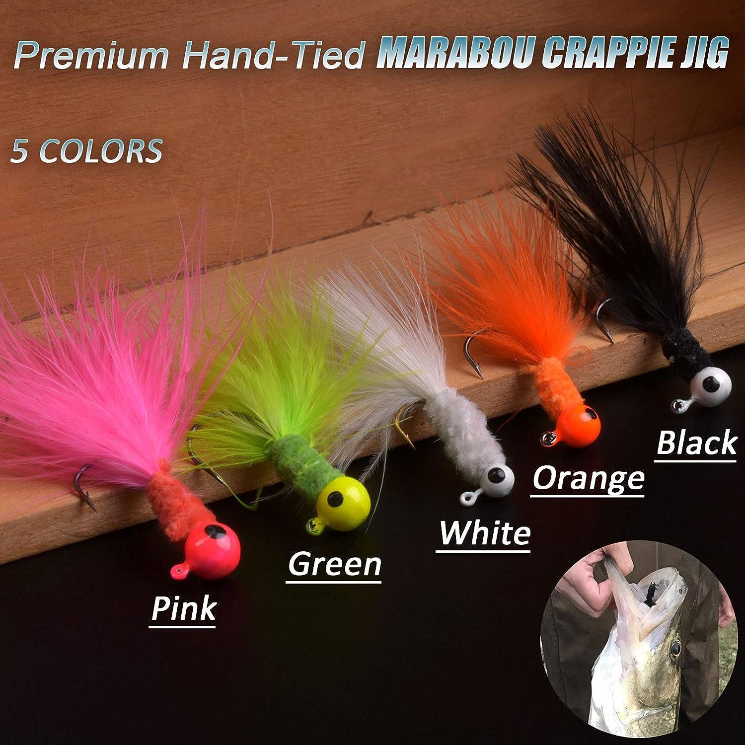 Hand Tied Variety Crappie Jig Box, Various weights and hook Sizes