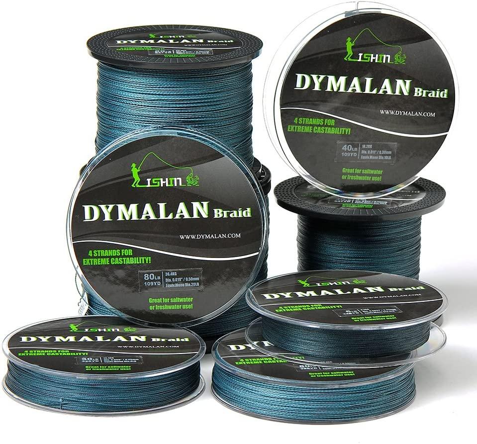 DYMALAN Braided Fishing Line 50LB/22.7KG 0.40mm-1097 Yds Gray | 4-Strand PE Material, Abrasion Resistant, Zero Stretch, Low Memory - Ideal for Saltwater & Freshwater Fishing | Buy Now with Express International Delivery | DYMALAN Braided Fishing Line 50LB/22.7KG 0.40mm-1097 Yds Gray | 4-Strand PE Material, Abrasion Resistant, Zero Stretch, Low Memory - Ideal for Saltwater & Freshwater Fishing | Buy Now with Express International Delivery |