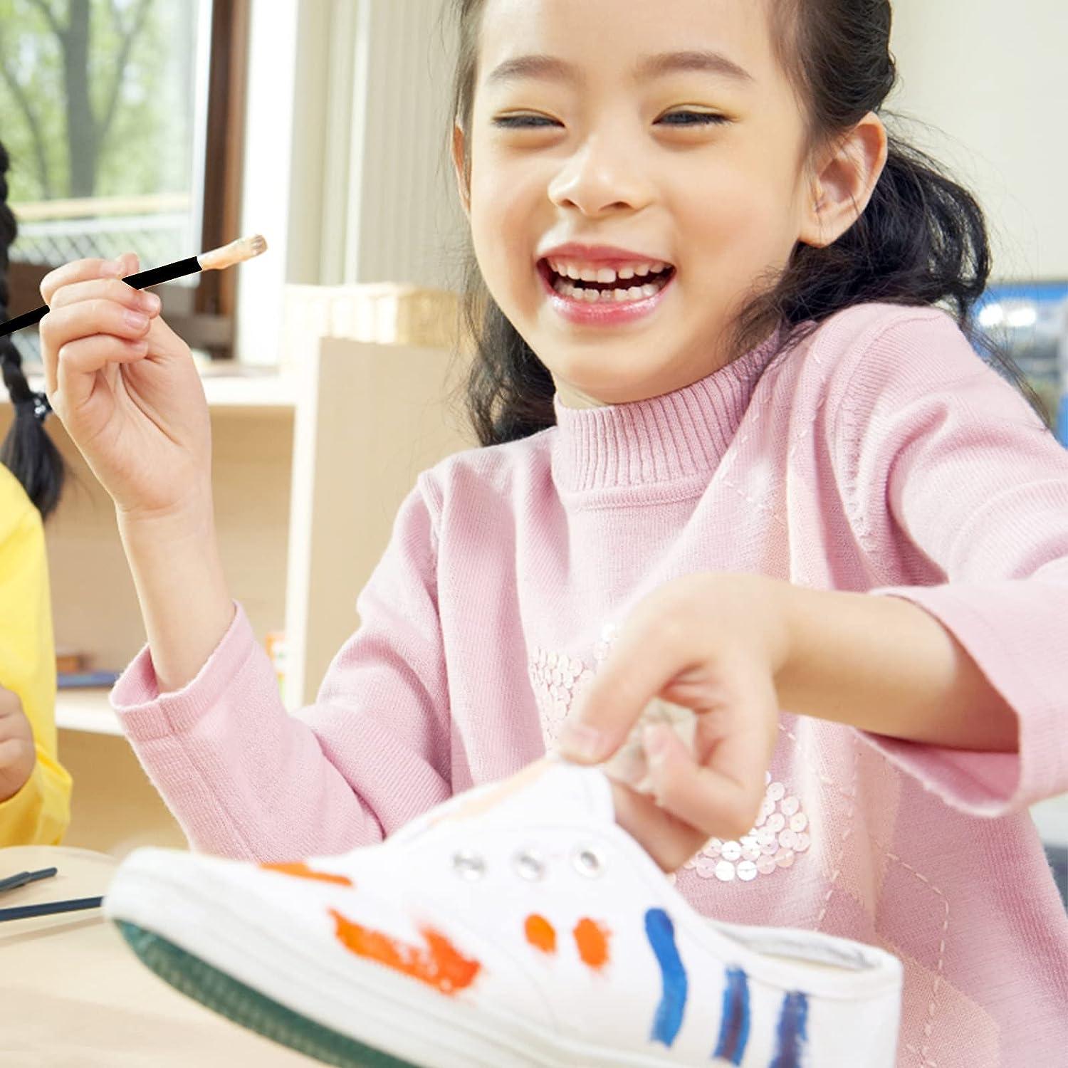 COLORFUL Fabric Paint Set for Clothes with 6 Brushes 1 Palette 12