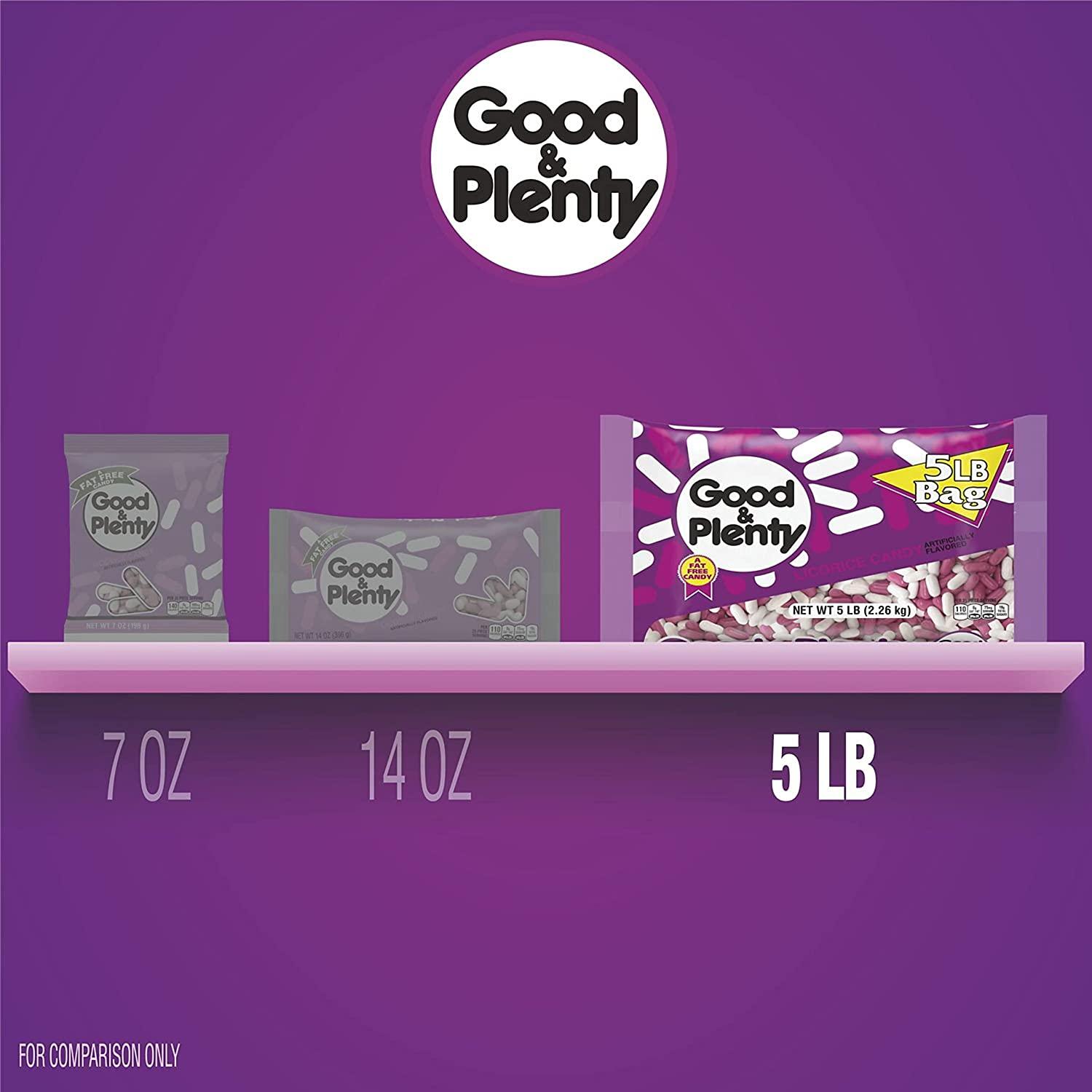 GOOD & PLENTY Licorice Flavored Halloween Candy, Fat Free, 80 oz Bulk Bag