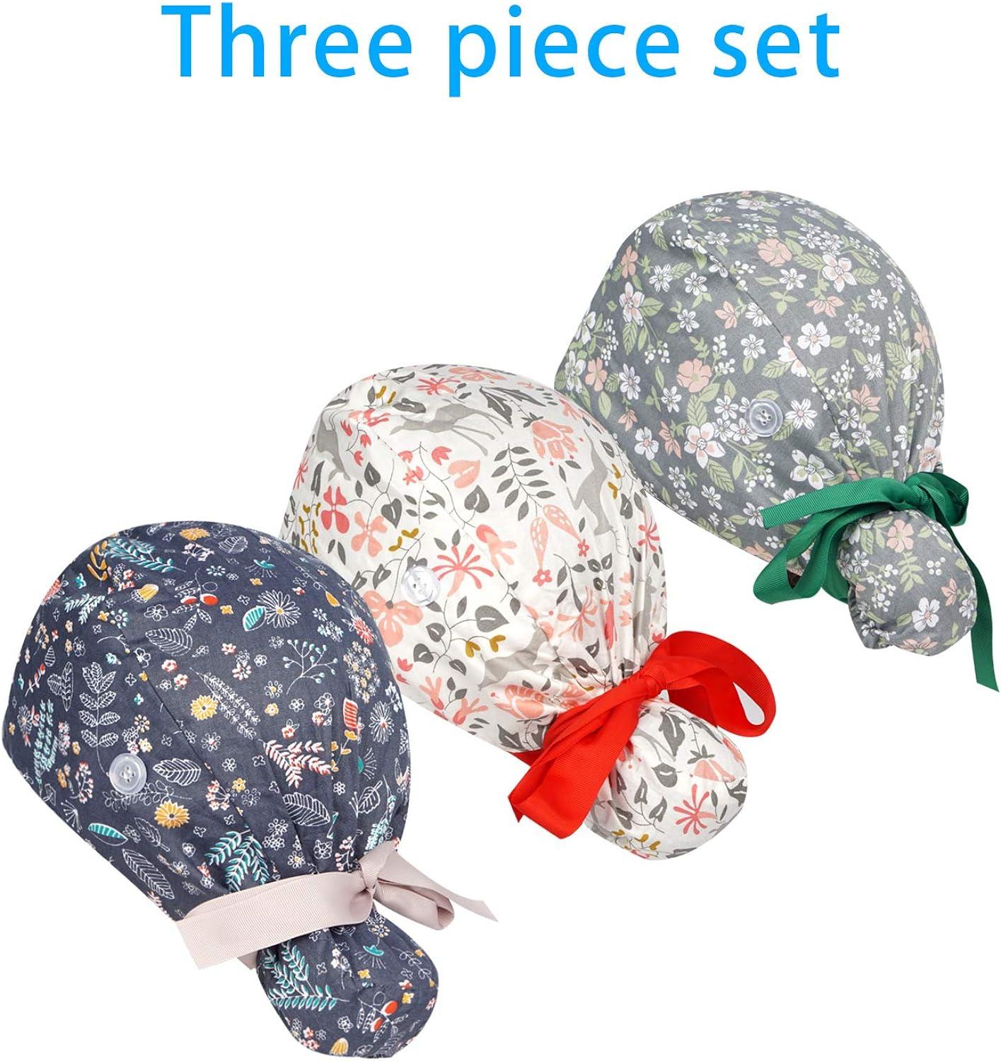 Scrub Caps Women Ponytail, Surgical Caps With Bouffant - View #6
