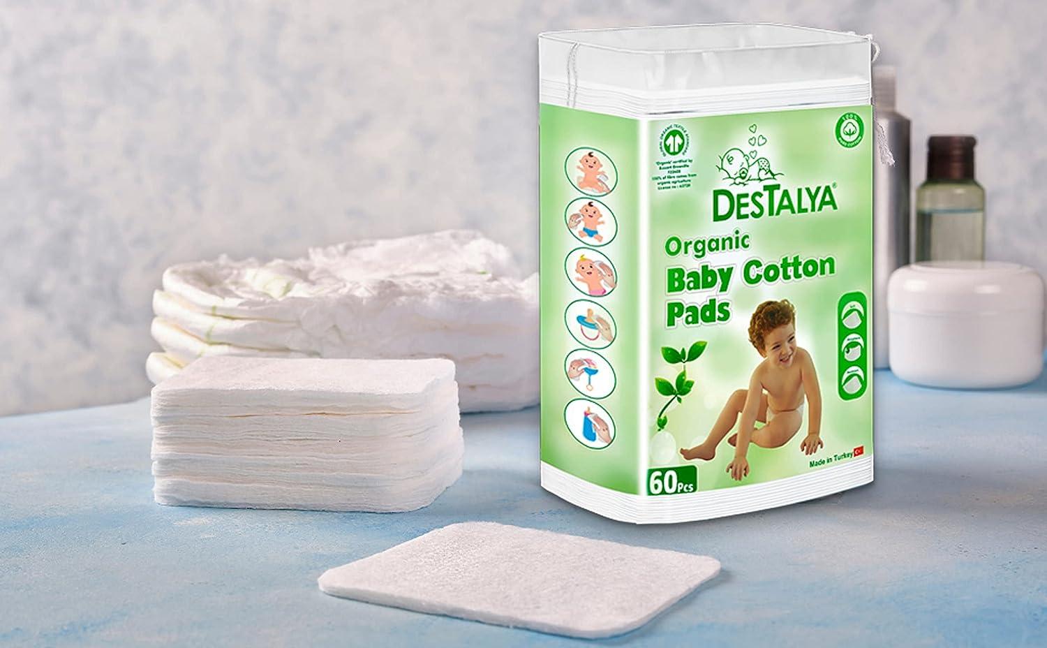 DESTALYA Baby Cotton Pads for Diaper Change - Large Cotton Squares for  Sensitive Skin - Disposable Cleansing Wipes - Soft Washcloths for Personal  Care, Makeup Removal (Organic Pads 360)
