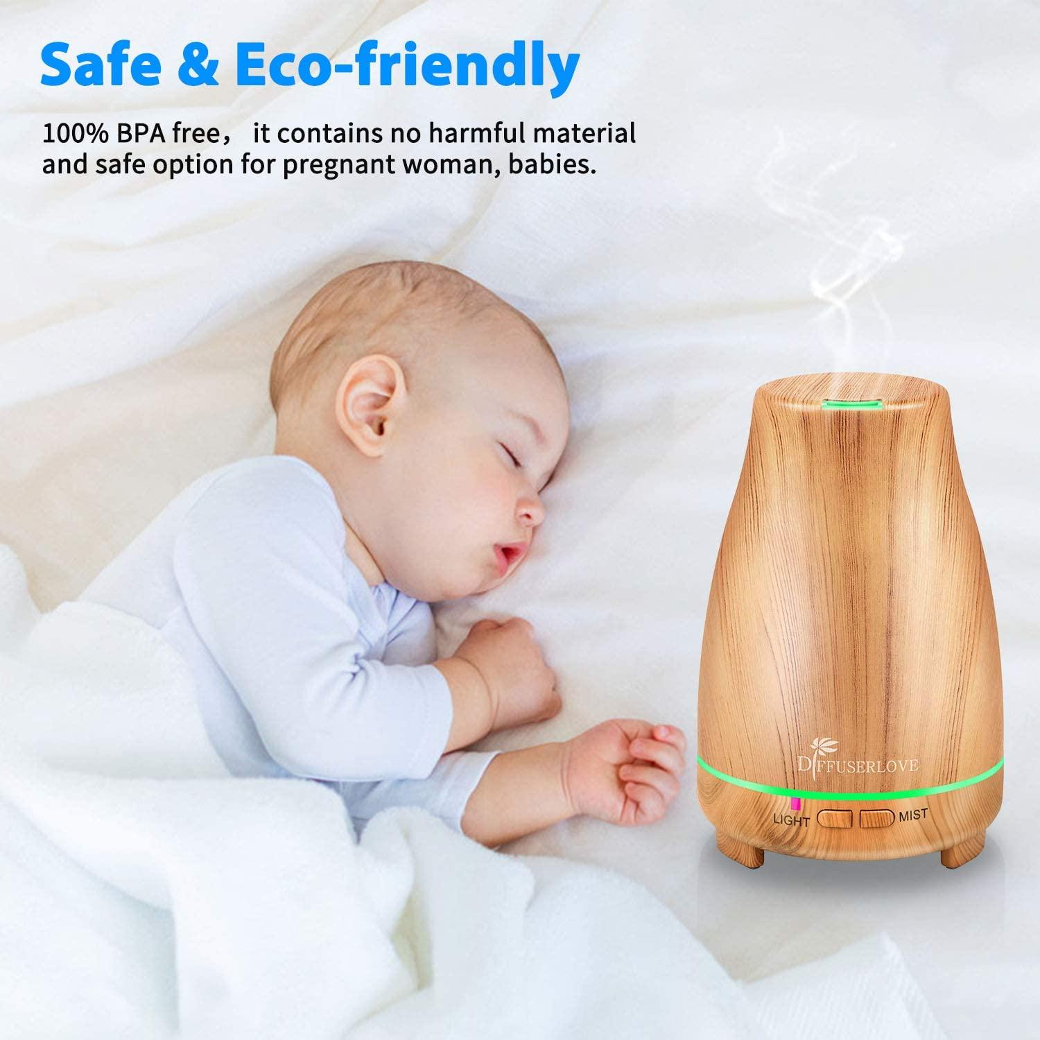 Diffuserlove Essential Oil Diffuser 200ML Ultrasonic Wood Grain Aroma