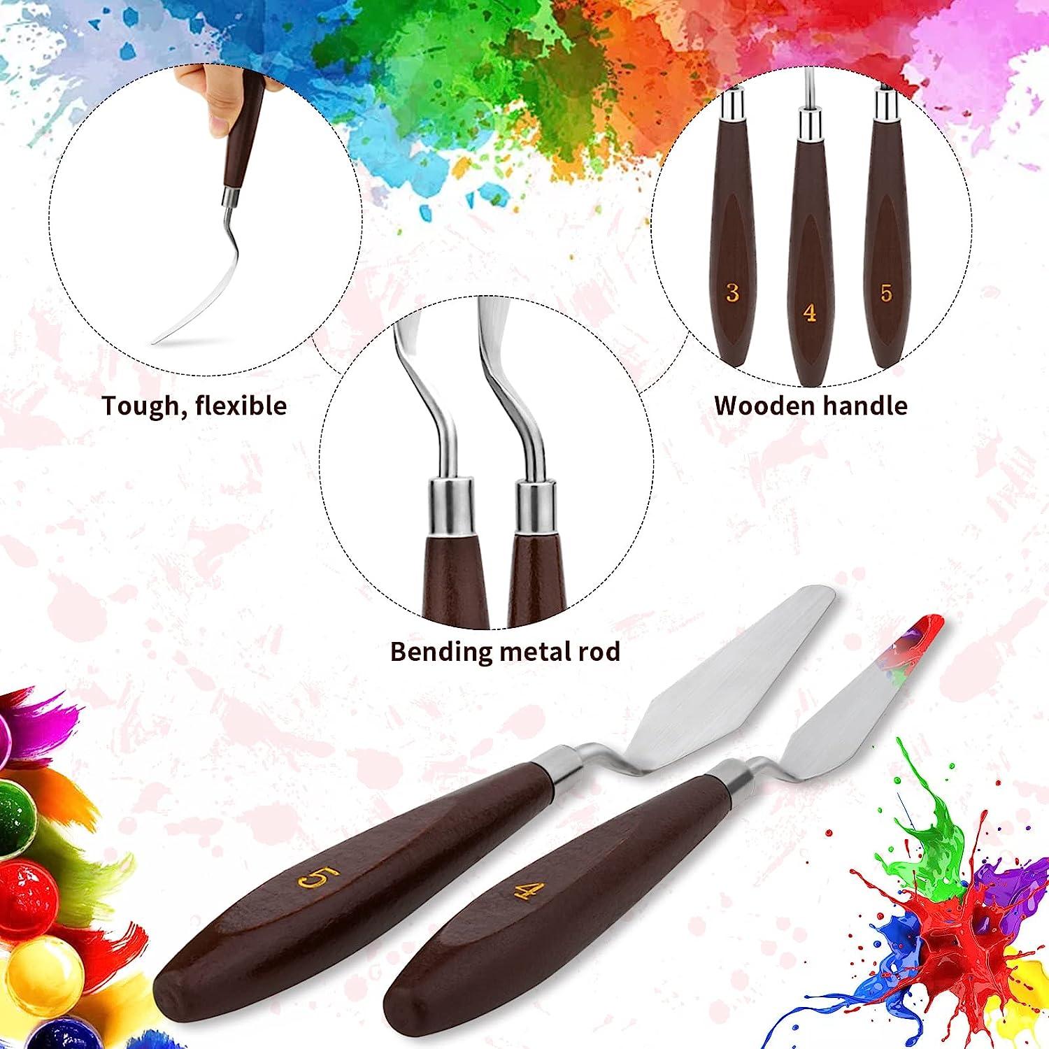 YunQiDeer Palette Knife, 5 Pieces Oil Painting Knife Set, Painting
