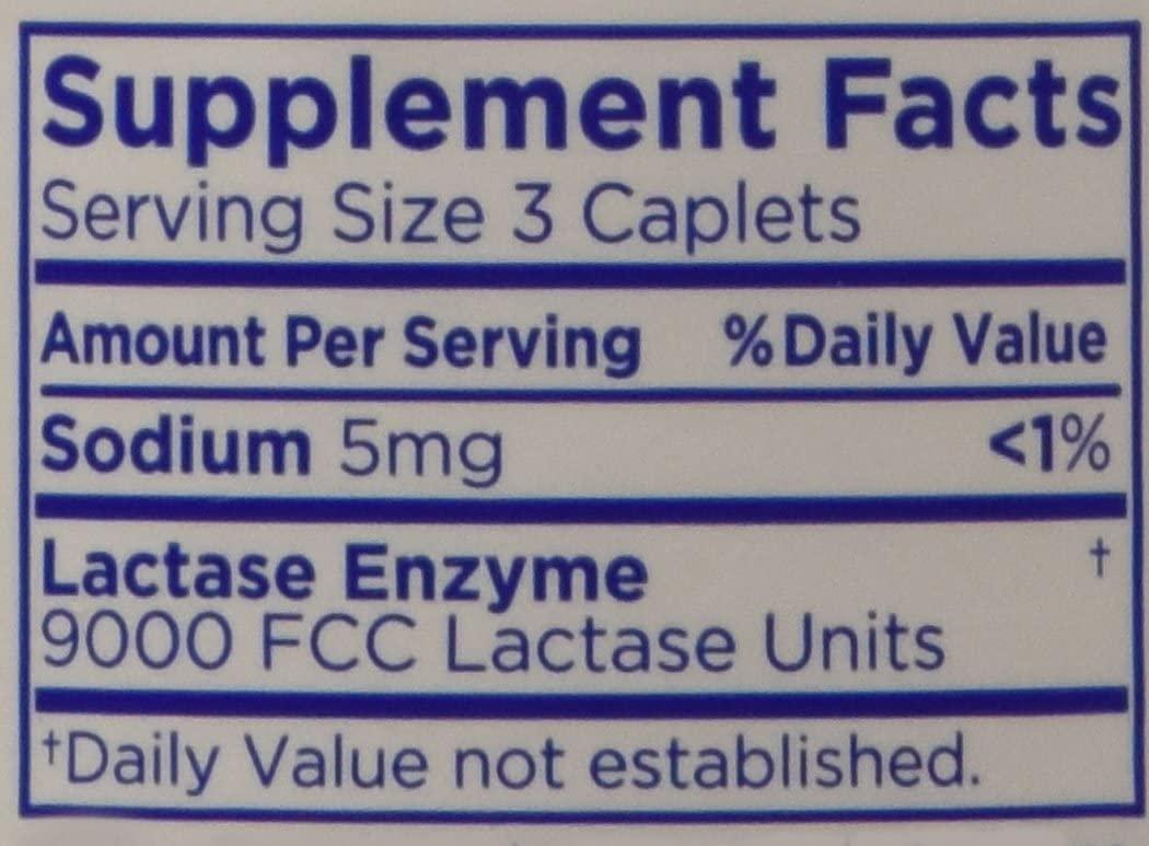 Lactaid Original Strength Lactase Enzyme Supplement Caplets 120 Count