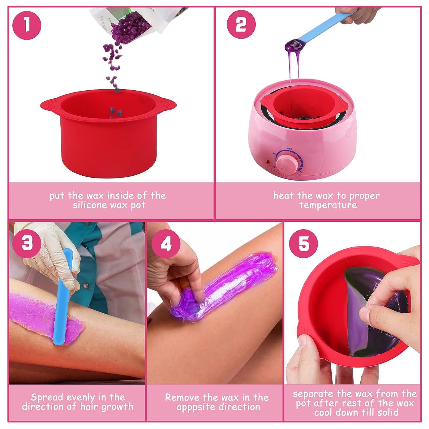 2PCS Silicone Wax Pot Wax Melting Inner Pot Replacement Nonstick Silicone  Hair Removal Wax Bowl for