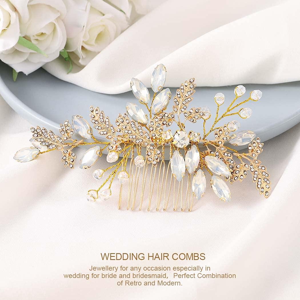 Jeairts Pearl Wedding Hair Pins Sparkly Rhinestone Bridal Headpiece Hair  Dress Minimalist Headwear Hair Piece Decorative Crystal Hair Accessories  for