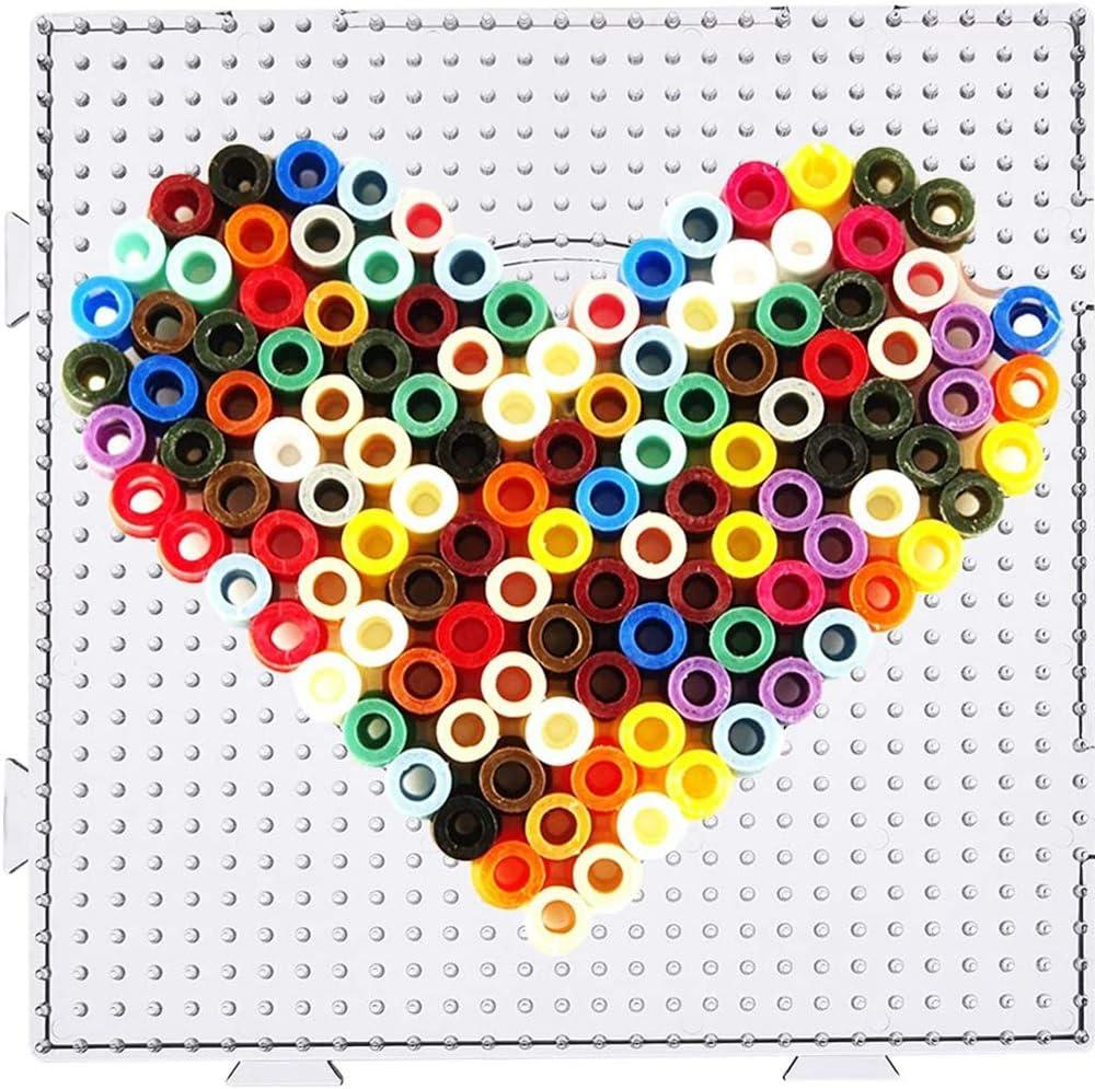 6 Pcs 5mm Fuse Beads Boards,Large Square Fuse Beads Boards Clear