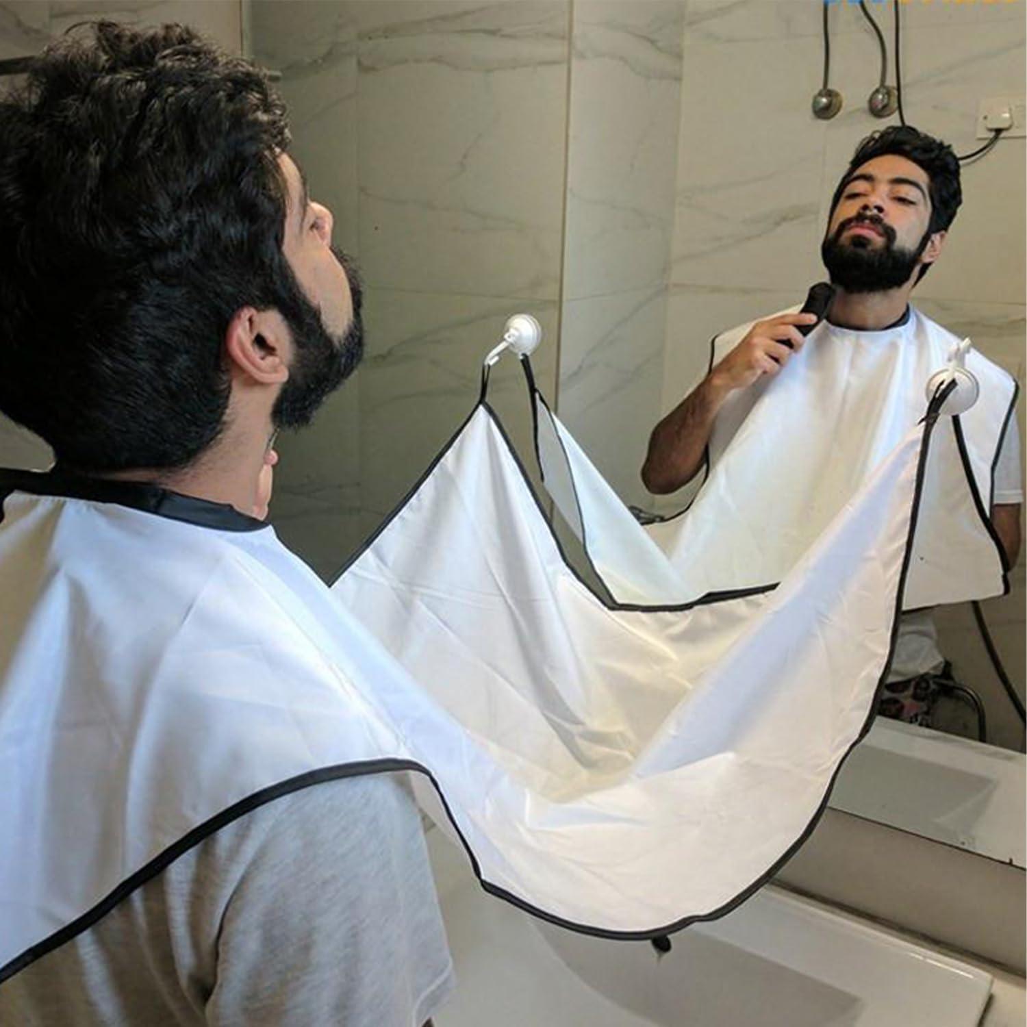 1 Piece White Shaving Bib Shaving Cape Salon Care Smock Men's Face