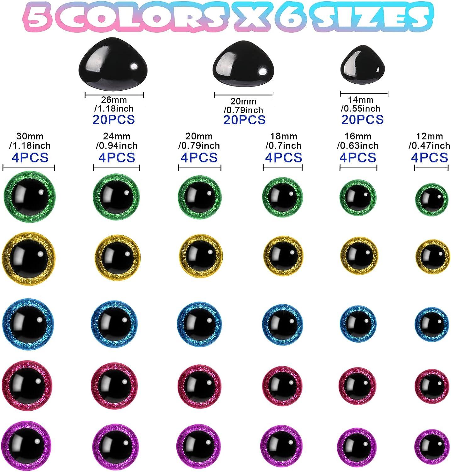 360 Pcs Large Safety Eyes 1230mm Plastic Safety Eyes and Noses Big