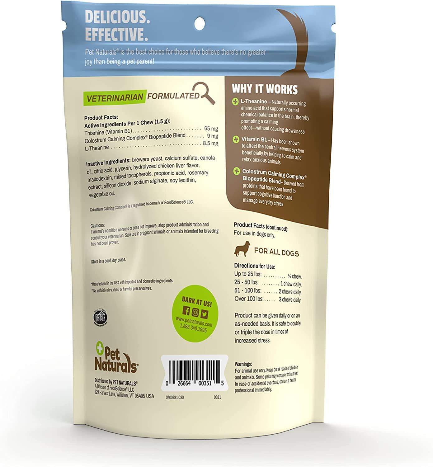 Pet Naturals Calming Chews for Dogs & Cats Natural Stress Relief