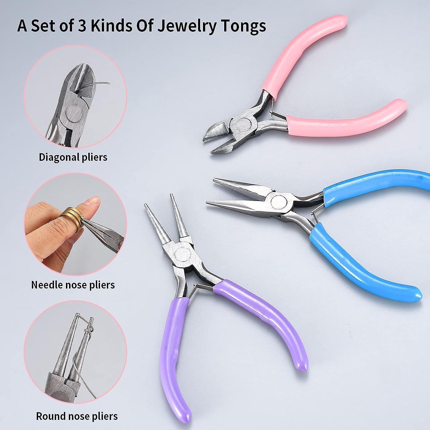 3pcs Jewelry Making Pliers Set Needle Nose, Round Nose, Wire