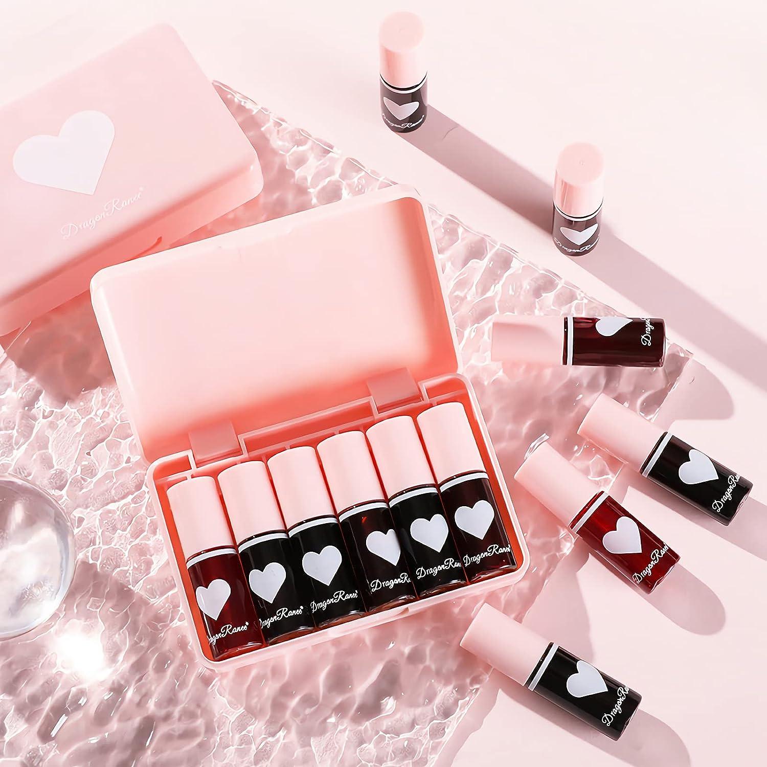 6 Colors Korean Lip Tint Stain Set - Long Lasting & Moisturizing