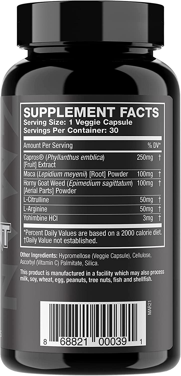 Modern Man Nitric Oxide Enhancement Alpha Male Booster for Men with Yohimbine HCL & Maca Root