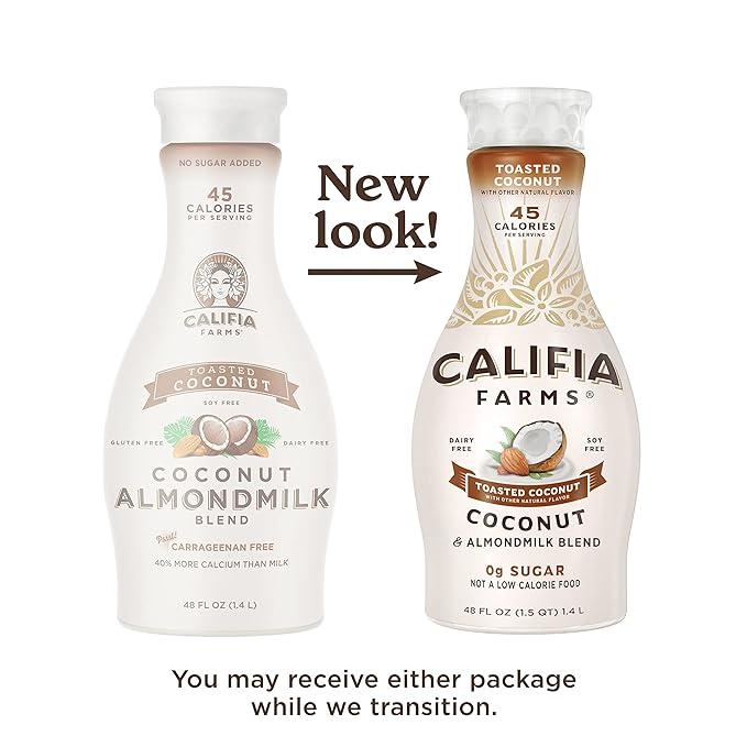 Califia Farms Toasted Coconut Almond Milk 48oz DairyFree PlantBased