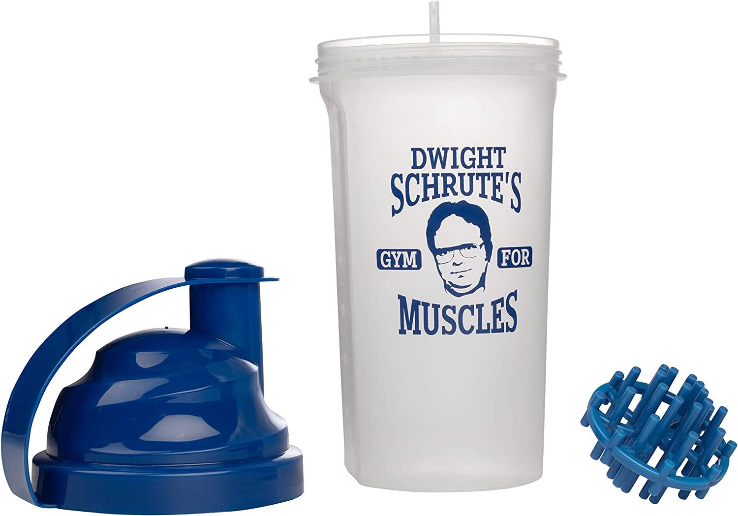 The Office Dwight Schrute Gym For Muscles 20oz Shaker Bottle White