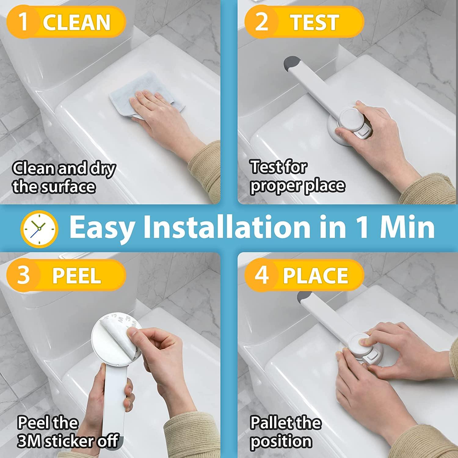 Baby Toilet Lock (2 Pack) for Child Safety, Baby Proof Toilet Seat Lock with 2 Extra Pallet Fit