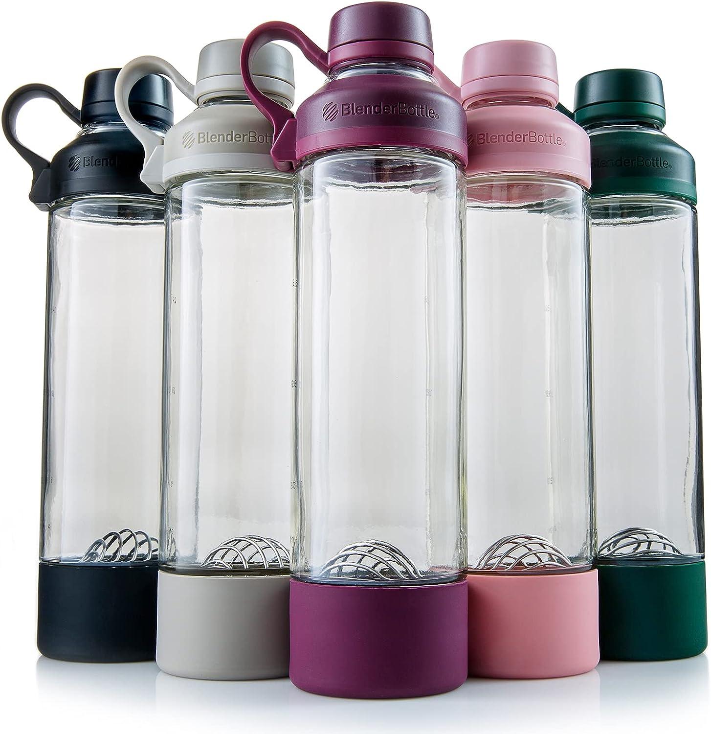BlenderBottle Glass Shaker for Protein Mixes 20-Ounce Plum Plum Shaker Bottle