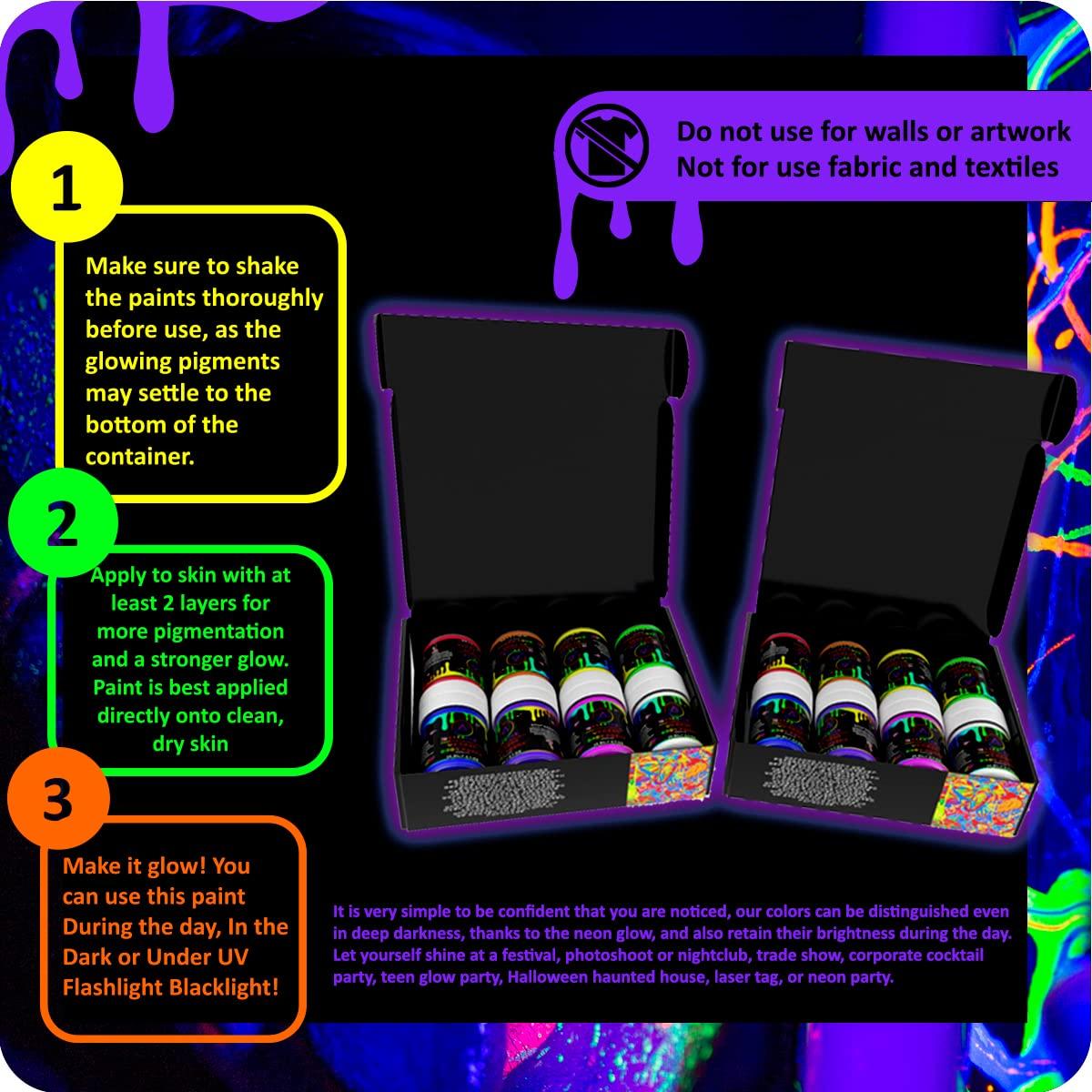 aofmoka Neon Body And Face Paint Glowing in the Dark Phosphorus and