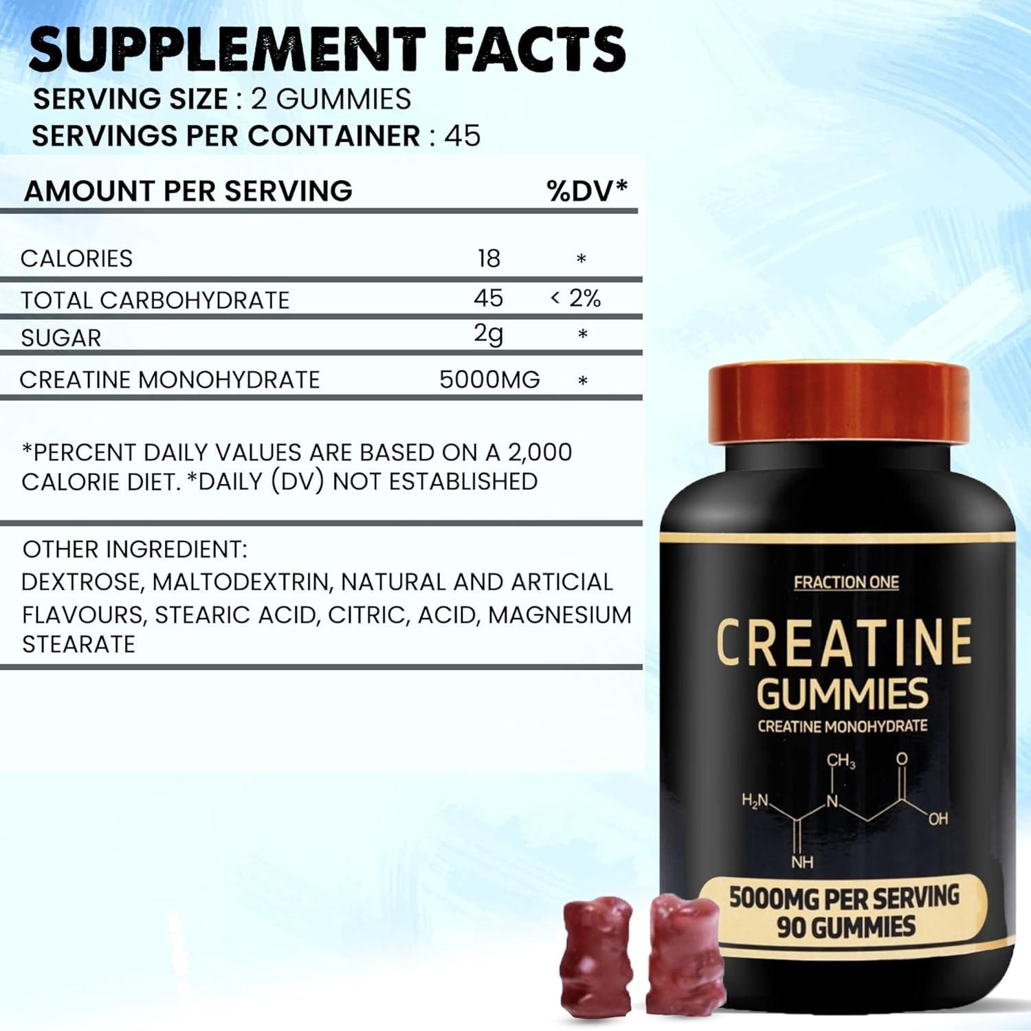 CREATINE GUMMIES 4500MG | 90 Chewable Creatine Monohydrate Vegan Gummies | Suga £29.51 - UK - View #2
