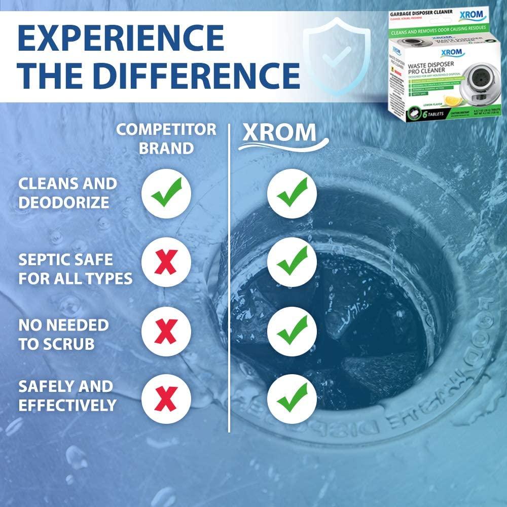 XROM Natural Garbage Disposal Cleaner and Deodorizer 6 Ct, Lemon
