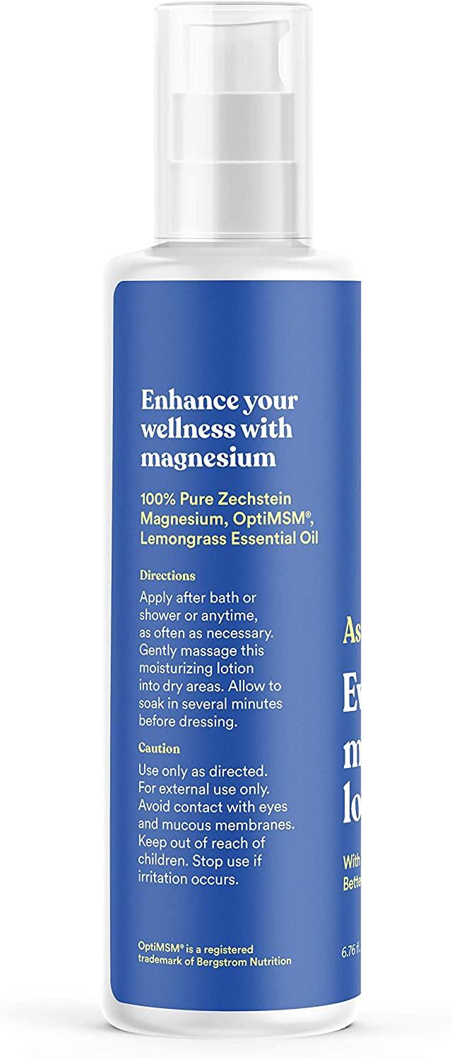 ASUTRA Everyday Magnesium Lotion with OptiMSM, 6.76 Fl Oz Rapid Absorption Supports Healthy