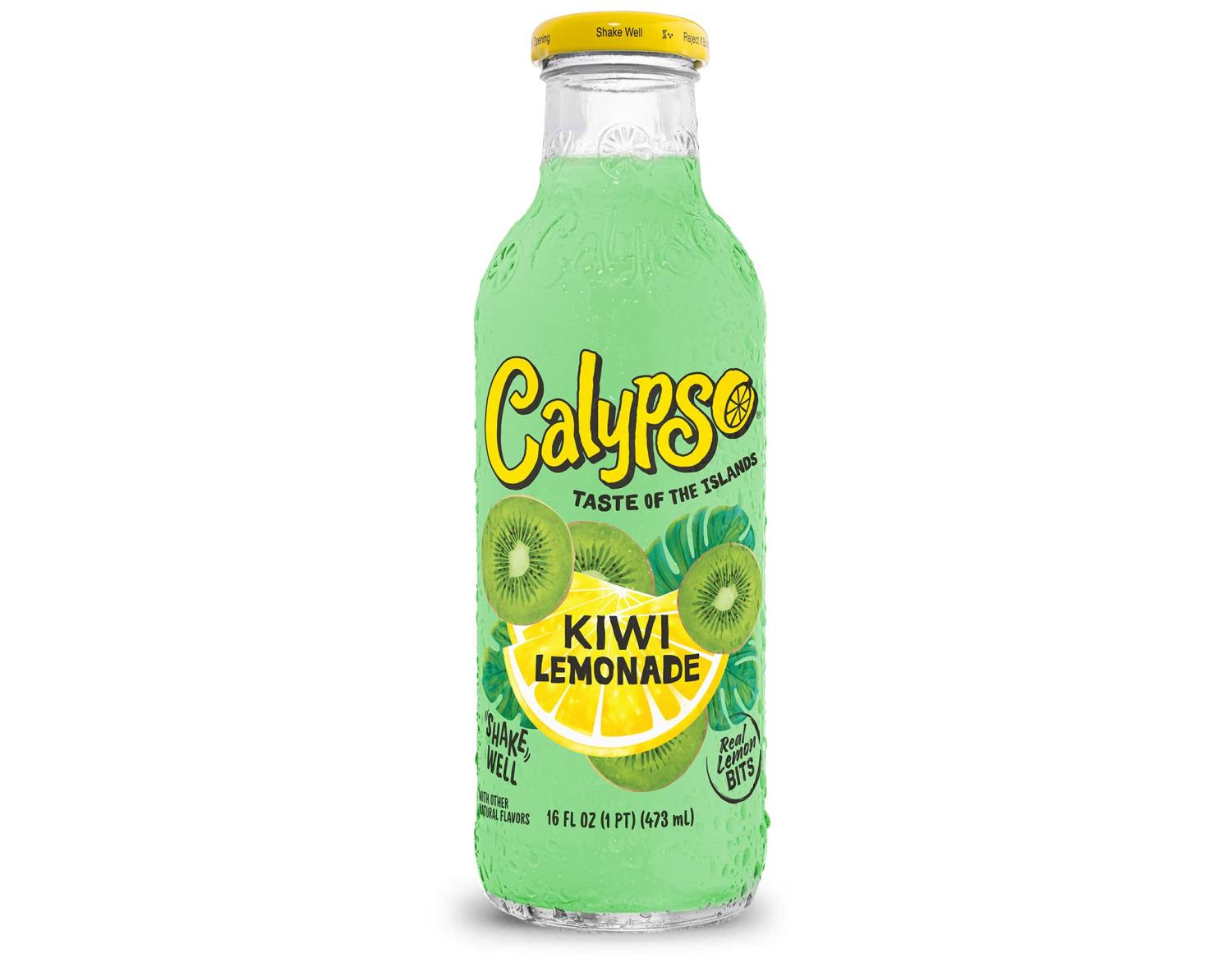 Calypso Kiwi Lemonade 16 Fl Oz (Pack of 12) Made with Real Fruit and