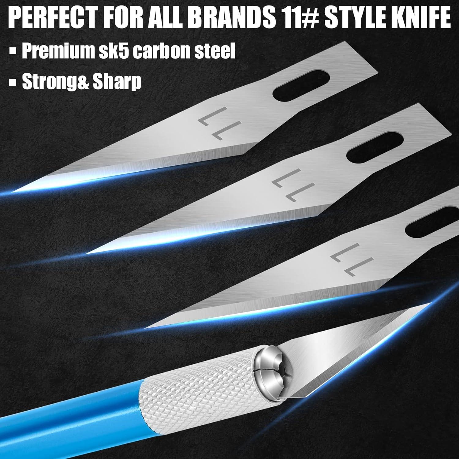 JTIEO 100 PCS Exacto Knife Blades SK5 Carbon Steel #11 Exacto