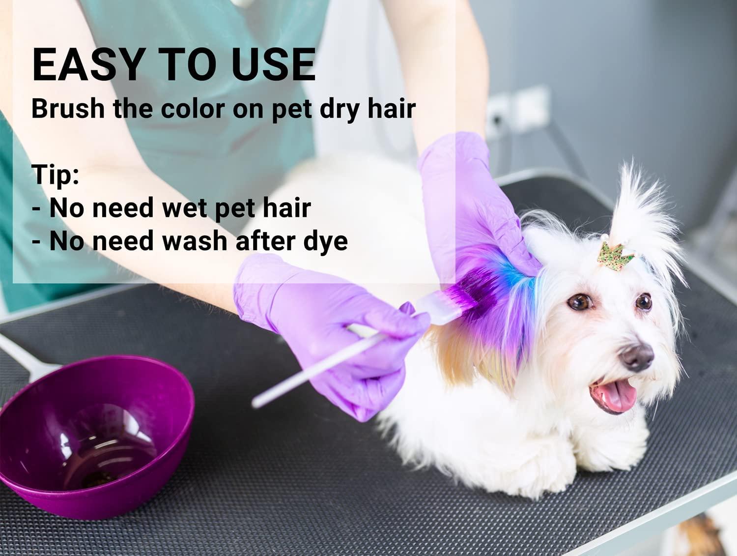 Umieo Dog Hair Dye Semi Permanent - Purple Pet Hair Color for Vibrant