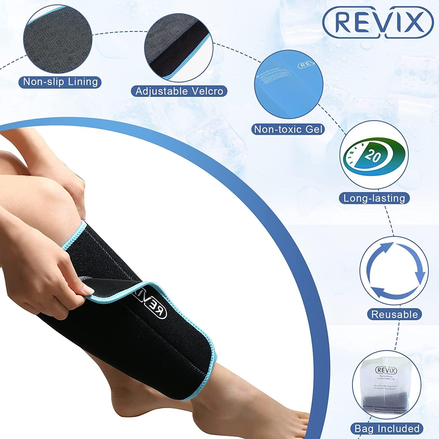 Shin Splint Ice Packs for Injuries Resuable Gel, Calf Ice Pack Wrap Cold  Compression Sleeve for Runner, Shin Splints Leg Pain Relief Support Cold