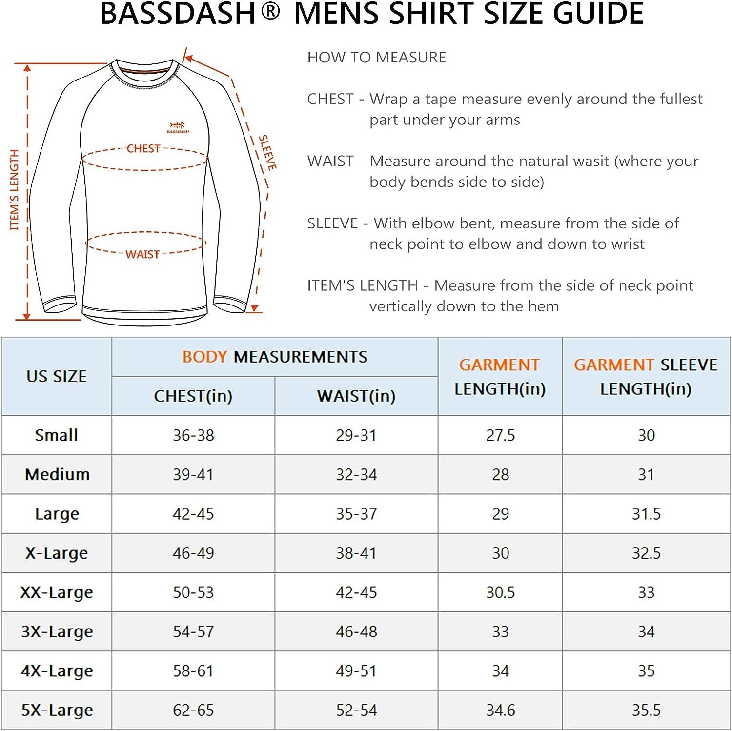 BASSDASH UPF 50 Fishing Tee for Men Camo Long Sleeve Shirt Quick