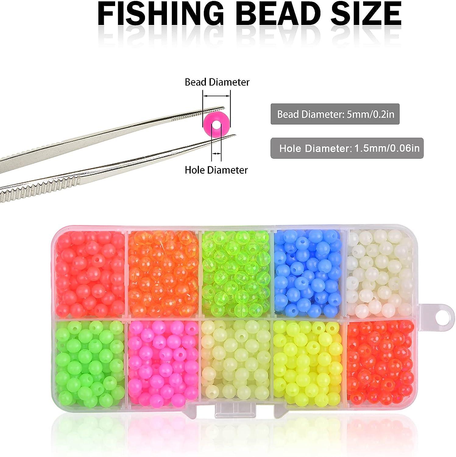 Fishing Beads Assorted Set, 1000pcs 5mm Round Float Glow Fishing