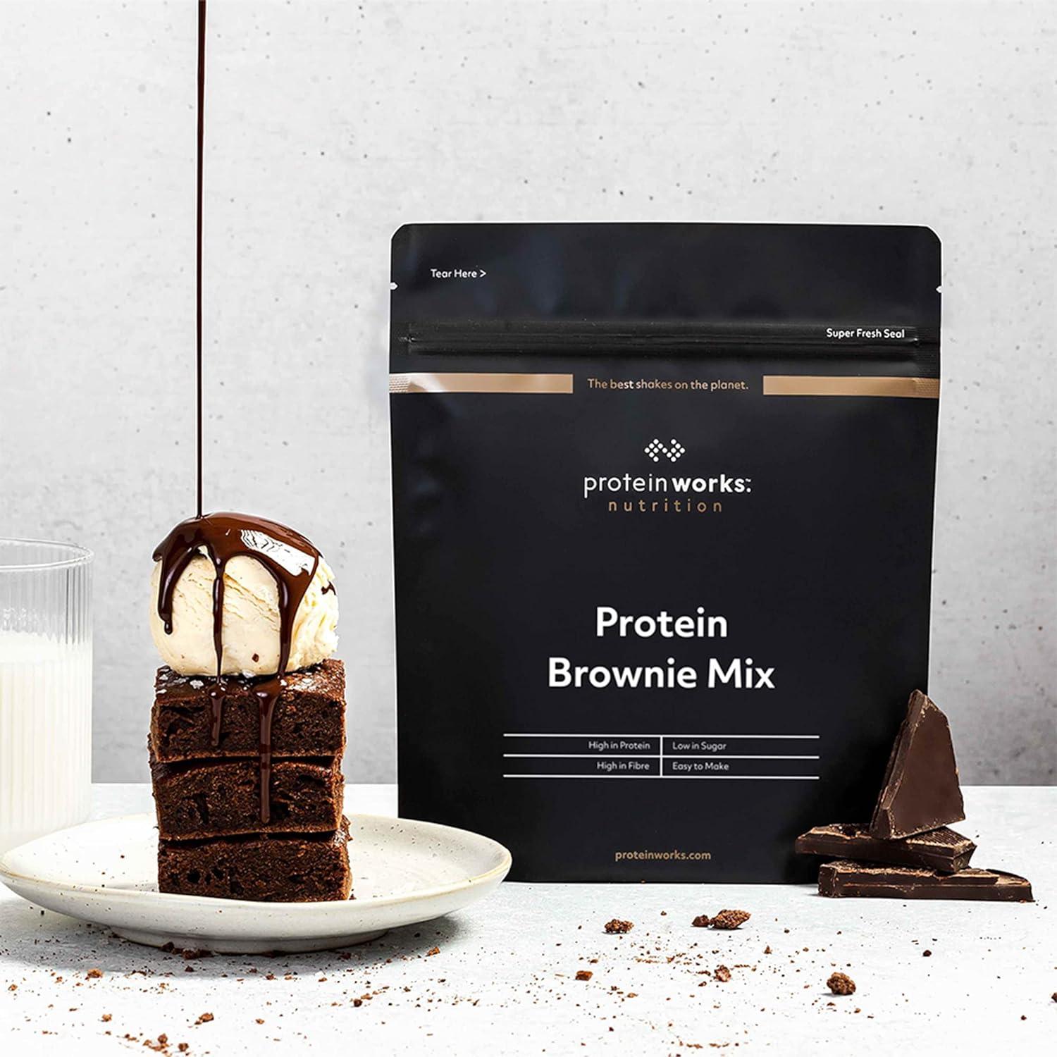 Protein Works High Protein Brownie Mix Low Sugar Chocolate Fudgy